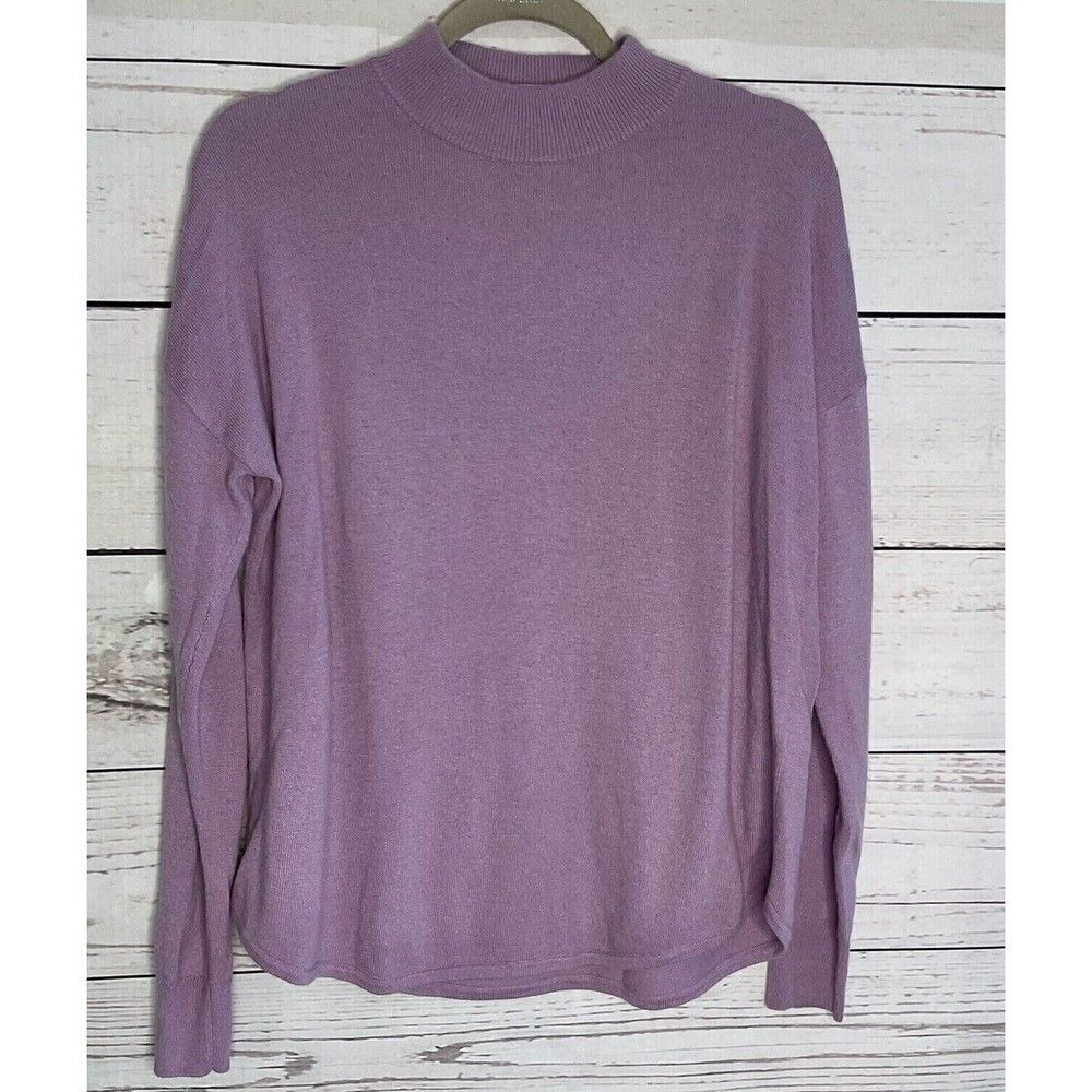 NWOT‎ Madewell Ashbury Purple Long Slv MockNeck Sweater Women S China Wool Blend